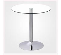 Glass Top Pedestal Dining Table, Modern Circular Design for Kitchen and Breakfast Bistro Use