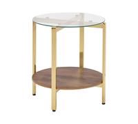Beliani Side Table Lovell Tempered Glass Gold