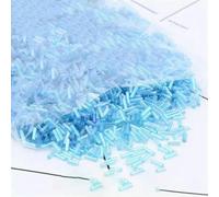 Glass Tube Beads | Color: Multicolor, Solid Black; Size: 2x6mm; Usage: DIY Jewelry Crafts(Ab Light Blue,2x6mm 50g)