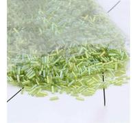 Glass Tube Beads | Color: Multicolor, Solid Black; Size: 2x6mm; Usage: DIY Jewelry Crafts(Ab Light Green,2x6mm 50g)