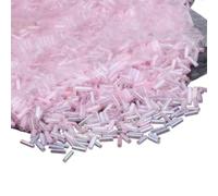 Glass Tube Beads | Color: Multicolor, Solid Black; Size: 2x6mm; Usage: DIY Jewelry Crafts(Ab Pink,2x6mm 30g)