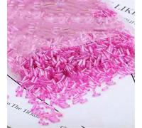 Glass Tube Beads | Color: Multicolor, Solid Black; Size: 2x6mm; Usage: DIY Jewelry Crafts(Ab Rose Red,2x6mm 100g)