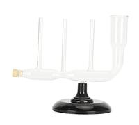 Glass Tube Connector for Fluid Flow Rate and Pressure Physics Experiment, Transparent Teaching Demo Kit with Plug and Bracket for Classroom Science
