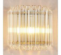 Glass Tube Wall Sconce d Modern Wall Mount Lamp Luxurious Postmodern Stainless Steel Wall Light Fixture Half Globe E14 Indoor Sconces for Bedroom Bedside Living Room Hallway
