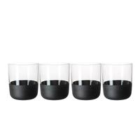 Villeroy & Boch - Manufacture Rock Whisky Glass Set, 4 pces, Crystal Glass with matt Black Base, Capacity 250 ml