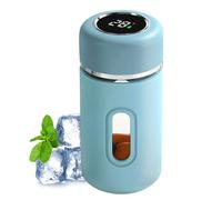 Glass Tumblers - Portable Coffee Cup | 280 Ml Anti-Fall Water Bottle | Portable Tea & Coffee Cup | Smart Temperature Display, Travel Mug for Daily Use Camping Picnic Home Restaurant