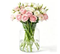 Glass Vase Clear - Large Flower Vases Modern Cylinder Vase for Bouquet Wide Mouth Daffodil/Tulip Vases Thick Glass Vases for Centerpieces, Living Room, Home, Office or Wedding