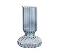 Glass Vases for Centerpieces,Colorful Clear Vases Elegant Striped Tall Glass Flower Vases Home Decor Wedding Centerpiece Table Decorations,10x16cm(Grey)