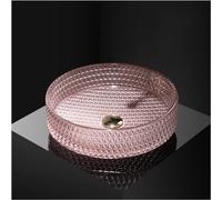 Glass Vessel Sink with Artistic Corrugated Design for Modern Bathroom Countertops