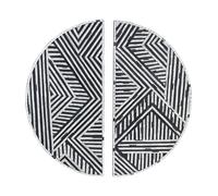 Glass Wall Décor Black and White MANDAU