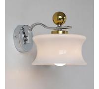 Glass Wall Lamp Bedroom Bedside Wall Sconce, French Cream Wall Light Fixture with Glass Shade, Hardwired Indoor Wall Lamps for Living Room Hallway Bathroom Vanity Light Fixture