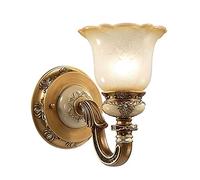 Glass Wall Lamp European Style Wall Sconce Lighting, Vintage Indoor Wall Light Fixture Flush Mount Wall Lamps for Living Room Bedroom Hotel Villa Antique Wall Lights