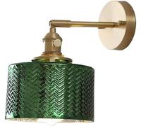 Glass Wall Light Japanese Style V-intage Brass Wall Sconce Bathroom Decoration Rotatable Wall Lamp Wall Mounted Lighting Fixture Indoor,