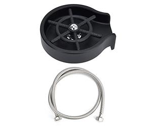 Glass Washer,Kitchen Sink Glass Rinser High Pressure Automatic Cup Washer Cleaner with Hose for Home Commercial Use /2825(Black)