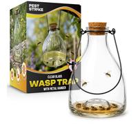 Glass Wasp Catcher - Attractive Hanging Wasp Catchers for the Garden with Metal Hanger and Cork (1 Pack)