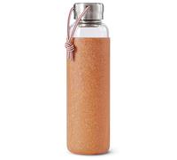 Glass Water Bottle 600ml - Almond Black + Blum Brown One Size
