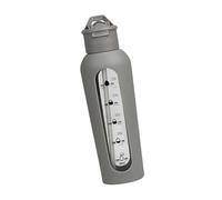 Glass Water Bottle with Time Marker Drink Bottle for Outdoor Cycling Workout Gray 26.5x8.2cm