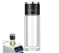 Glass Water Bottles, Suitable for Portable Glass Cups with Tea Separation - Leak-proof Reusable Tea Cup Portable Double Layer Travel Mug for Home Desk and Daily Use