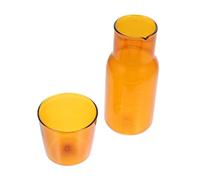 Glass Water Pot Set with Cup, Cold Resistance Yellow Home Serving