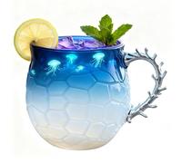 Glass Wave Coffee Mug | 14oz Hand-Blown Beverage Cups - Household Drink Mugs,for Hot Coffee Drinks Milk Study Living Room Teachers Students Office Restaurant Kitchen Hotel