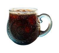 Glass Wave Coffee Mug | Hand-Blown Breakfast Cup | Beach Lover Tea Mug,for Hot Coffee Juice Milk Drinks Living Room Office Restaurant Kitchen Hotel Teachers Students Collectors Artists