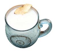 Glass Wave Coffee Mug | Hand-Blown Drink Container - Coastal Breakfast Cup - for Juice Drinks Milk Study Dining Room Teachers Students Office Restaurant Kitchen Hotel Birthday Beach House