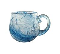 Glass Wave Coffee Mug,Hand-Blown Drinkware,Beach Lover Tea Mug | for Hot Coffee Juice Milk Study Living Room Office Kitchen Hotel Birthday Artists Beach House Students