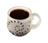 Glass Wave Mug - Hand-Blown Beverage Cup,Beach Lover Tea Mug - for Hot Coffee Juice Milk Drinks Living Room Office Restaurant Kitchen Hotel Teachers Students Collectors Artists