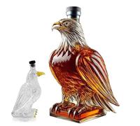 Glass Whiskey Bird - Liquor Spirit Storage, Novelty Glass Bottle | Decorative Collectors Sculpture Conversation Piece, Ornamental Patriotic Themed Vessel Display for Wedding Gift Ideas