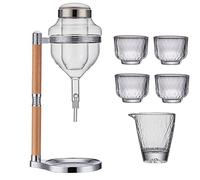 Glass Whiskey Decanter with Ice Core for Chilling Bourbon, Wine, Vodka,Silver