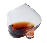 Glass Whisky Cup for Beer Cocktail Wine Drinking Tumbler with Wide Belly and Rotatable Hemisphere Bottom for Home Party Use
