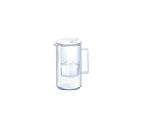 Glass White Water Filter Jug - Take to Table Premium Glass Design Jug with Easy-Fill Flip-Open Lid, 2.5L Capacity, 1 X MAXFOR+ Filter Included,