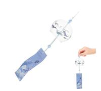 Glass Wind Chime Pendant Hanging Decor Blue Japanese Vintage