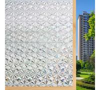 Glass Window Film 50 x 160 cm Daytime Privacy, UV Blocking, Frosted, Opaque, Removable, Static Cling, Non Adhesive, Blackout Window Film Privacy for Windows, Peony