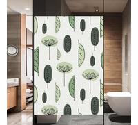 Glass Window Film Green Plants Window Film Privacy Static Clings Decorative Non-Adhesive Glass Stickers for Home(90x200cm)