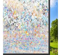 Glass Window Film Privacy 115 x 670 cm Self Adhesive Roll UV Block No Glue Static Cling Vinyl Covering Windows Frosted Static Cling for Home Bathroom Bedroom Office, Crescent