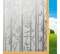 Glass Window Film Privacy 120 x 490 cm Static Cling, No Glue Opaque Window Film Anti-Uv Self Adhesive Vinyl Privacy for Office Bathroom Home, Bamboo