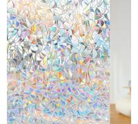 Glass Window Film Privacy 50 x 1000 cm Static Cling, No Glue Opaque Window Film Anti-Uv Self-Adhesive Frosting Films for Home Bathroom Bedroom Office, Crescent