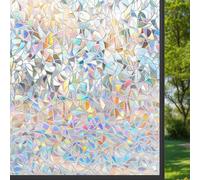 Glass Window Film Privacy 50 x 820 cm Self Adhesive Roll UV Block No Glue Static Cling Vinyl Covering Self-Adhesive Glass Film for Windows for Office Bathroom Home, Crescent