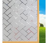 Glass Window Film Privacy 85 x 700 cm Static Cling, No Glue Opaque Window Film Anti-Uv Self Adhesive Vinyl Privacy for Office Bathroom Home, Oblique Grid