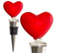 Glass Wine Bottle Stoppers (20+ Designs to Choose From) - Colorful, Unique, Handmade, Eye-Catching Decorative Glass Wine Bottle Stopper ... (Heart)