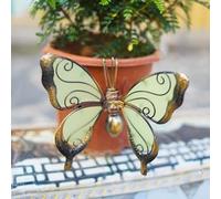 Glass Wing Insect Pot Hanger - Plant Pot Hanger Hanging Garden Ornament Art - Handmade Insect Decoration for Flowers (Glow in the Dark Butterfly)