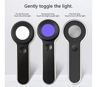 Glass with Light 10X Handheld Large Glass LED Illuminated Lighted Magnifier for Seniors Glasses with Light for Close Work Hands Free