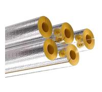 Glass Wool Insulation Pipe, Pipe Insulation Foil Heat-Insulating Wrap Tape, Suitable for Energy-Saving Insulation of Internal and External Pipes and ducts, 1m(48,50MM)