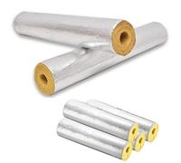 Glass Wool Insulation Pipe with Rock Wool core and Aluminum foil Wrapping, Suitable for Thermal Insulation and Freeze Protection of Industrial Heating Pipelines. 1m(133mm_30MM)