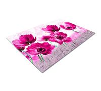 Glass Worktop Savers | Large Pink White Flowers Chopping Boards | Heat Resistant Over The Sink Worktop Protectors