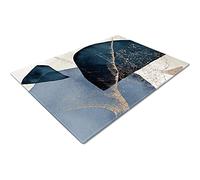 Glass Worktop Savers | Worktop Protectors Heat Resistant | Catering Chopping Boards | Over The Sink Chopping Board | Large | Navy Gold Design