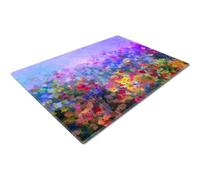 Glass Worktop Savers | Worktop Protectors Heat Resistant | Catering Chopping Boards | Over The Sink Chopping Board | Large | Paint Effect Colorful Flowers