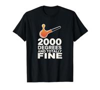 Glassblowing Shirt 2000 Degrees and Totally Fine Value Graphic T-Shirt, Men, Black, M