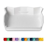 Glassboard Studio CraftCatcher (Set of 3) Craft Cleanup & Sorting Tray - Edge-Scoop Workspace Organizer for Sweeping Scraps, Beads & Diamond Painting - Snow White